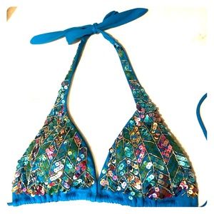 Victoria’s Secret Sequin Halter Bikini Top